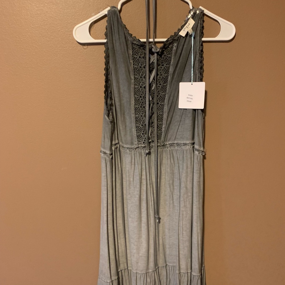 Mineral Wash Lace Back Dress